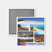 zPR006 PUERTO RICO, Mosaik, Amerika, Kühlschrank Magnet (Vorderseite/Rückseite)
