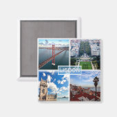 zPT004 LISBON, 25 de Abril Bridge, Kühlschrank Magnet (Vorderseite/Rückseite)