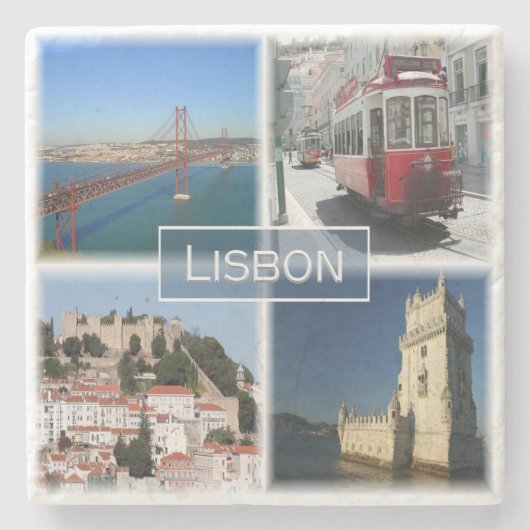 zPT007 LISBON, Portugal, Steinuntersetzer (Vorderseite)