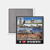 zPT012 PORTO "I Liebe", Portugal, Europa, Kühlschr Magnet (Vorderseite/Rückseite)