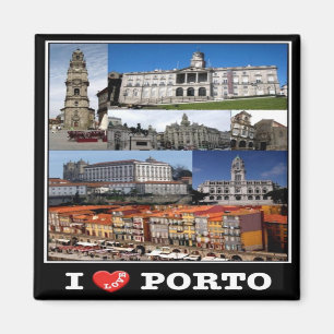zPT012 PORTO "I Liebe", Portugal, Europa, Kühlschr Magnet