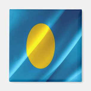 zPW002 WAVING FLAG, PALAU, Ozeanien, Kühlschrank Magnet