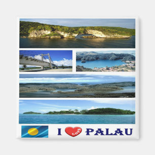 zPW003 PALAU I LIEBE, Mosaik, Ozeanien, Kühlschran Magnet