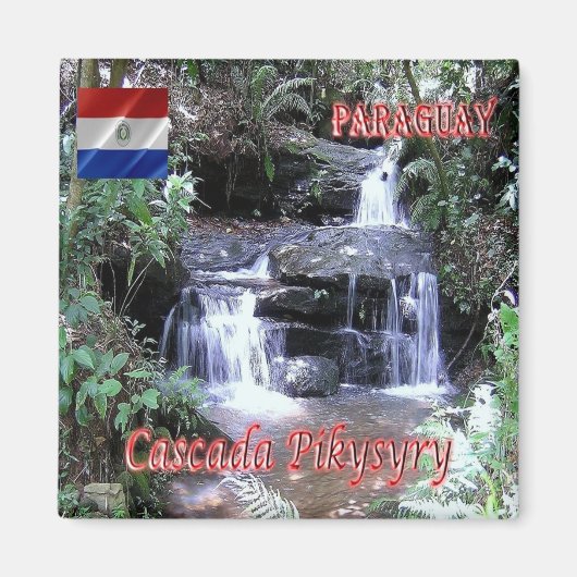 zPY007 PARAGUAY, Pikysyry Waterfall, Kühlschrank Magnet (Vorne)
