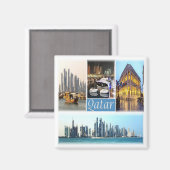 zQA003 Mosaik von QATAR, Asien, Kühlschrank Magnet (Vorderseite/Rückseite)