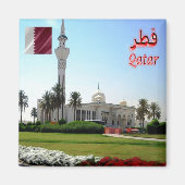 zQA005 Moschee in Katar, Asien, Kühlschrank Magnet (Vorne)