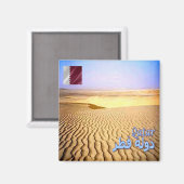 zQA008 Wüste in QATAR, Asien, Kühlschrank Magnet (Vorderseite/Rückseite)