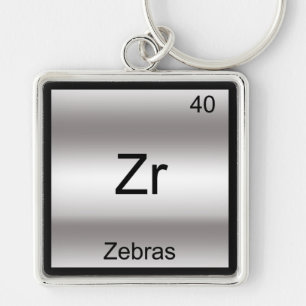 Zr - Zebras Lustiges Element Chemie Symbol T-Shirt Schlüsselanhänger