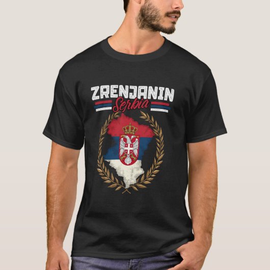 Zrenjanin Serbia Travel Serbian Flag Map Srbija T-Shirt (Vorderseite)