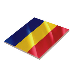 zRO002 RUMÄNISCH schwingende FLAG RUMÄNIEN, Fliese