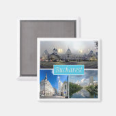 zRO004 BUCHAREST, Rumänien, Kühlschrank Magnet (Vorderseite/Rückseite)