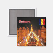 zRO005 TIMISOARA Victory Square, Rumänien, Kühlsch Magnet (Vorderseite/Rückseite)