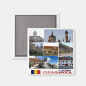 zRO007 CLUJ-NAPOCA, Rumänien, Europa, Kühlschrank Magnet (Vorderseite/Rückseite)
