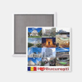 zRO008 BUCHAREST "I Liebe", Rumänien, Europa, Kühl Magnet (Vorderseite/Rückseite)