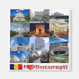 zRO008 BUCHAREST "I Liebe", Rumänien, Europa, Kühl Magnet