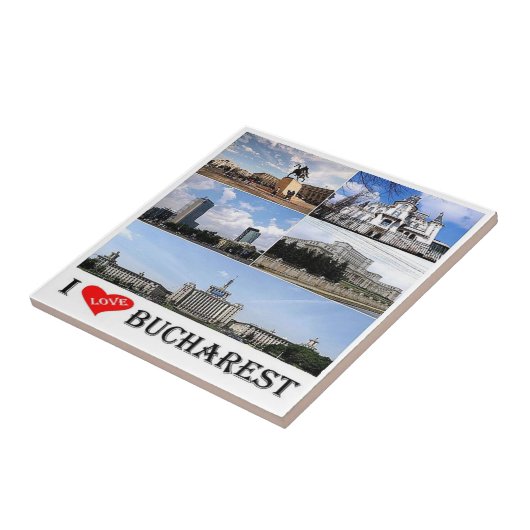 zRO010 BUCHAREST "I Liebe", Rumänien, Fliese (Seite)