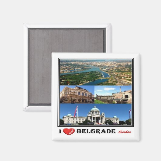 zRS003 BELGRADE "I Liebe", Serbien, Europa, Kühlsc Magnet (Vorderseite/Rückseite)
