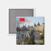 zRU019 MOSKAU RED SQUARE FLAG URSS, Russland, Kühl Magnet (Vorderseite/Rückseite)