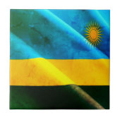 zRW002 RWANDA, Waving Flag, Afrika, Fliese (Vorderseite)