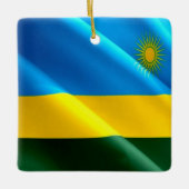 zRW002 RWANDA, Waving Flag, Afrika, Keramikornament (Vorderseite)