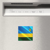 zRW002 RWANDA, Waving Flag, Afrika, Kühlschrank Magnet (In Situ (Geschirrspüler))
