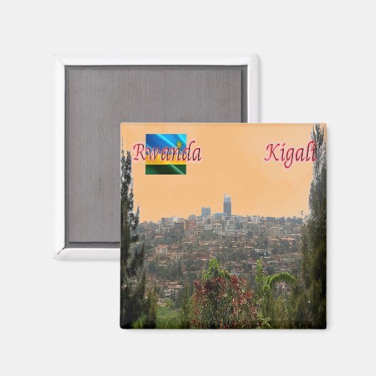 zRW004 KIGALI, Downtown, Ruanda, Afrika, Kühlschra Magnet (Vorderseite/Rückseite)