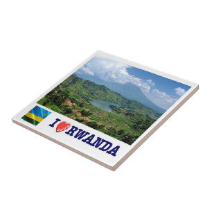 zRW007 RWANDA, I Liebe, Virunga Mountains, Fliese