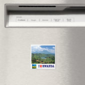 zRW007 RWANDA, I Liebe, Virunga Mountains, Kühlsch Magnet (In Situ (Geschirrspüler))