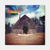 zRW008 RWANDA, Nyanza Mwami Palace, Afrika, Kühlsc Magnet (Vorne)