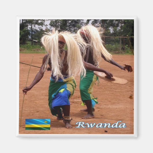 zRW010 RWANDA, Traditionelle ruandische Tänzer, Kü Magnet (Vorne)