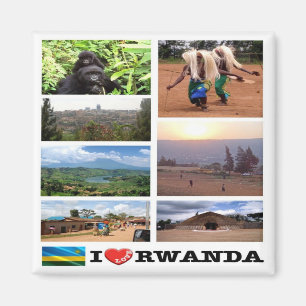 zRW011 RWANDA I Liebe, Mosaik, Afrika, Kühlschrank Magnet