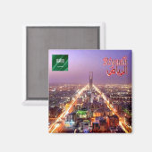 zSA019 Panorama von RIJADH, Saudi-Arabien, Kühlsch Magnet (Vorderseite/Rückseite)