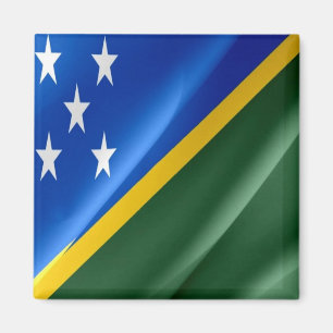 zSB002 WAVING FLAG, SOLOMON INSELN, Kühlschrank Magnet