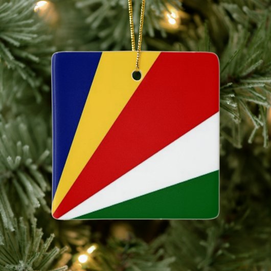 zSC001 SEYCHELLES, Flag, Afrika, Keramikornament (Baum)