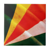 zSC002 SEYCHELLES, Waving Flag, Afrika, Fliese (Vorderseite)