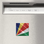 zSC002 SEYCHELLES, Waving Flag, Afrika, Kühlschran Magnet (In Situ (Geschirrspüler))