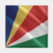 zSC002 SEYCHELLES, Waving Flag, Afrika, Kühlschran Magnet (Vorne)