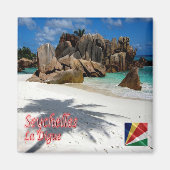 zSC006 SEYCHELLES, La Digue, Afrika, Kühlschrank Magnet (Vorne)