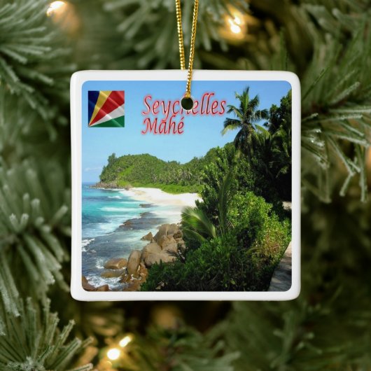 zSC007 MAHE', Panorama, Seychellen, Afrika, Keramikornament (Baum)