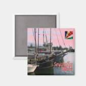 zSC012 MAHE' Harbour, Seychellen, Afrika, Kühlschr Magnet (Vorderseite/Rückseite)