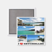 zSC013 SEYCHELLES I Liebe, Mosaik, Afrika, Kühlsch Magnet (Vorderseite/Rückseite)