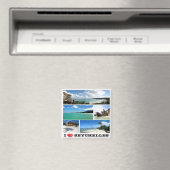 zSC013 SEYCHELLES I Liebe, Mosaik, Afrika, Kühlsch Magnet (In Situ (Geschirrspüler))