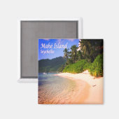 zSC014 SEYCHELLES, Panorama Beach, Afrika, Kühlsch Magnet (Vorderseite/Rückseite)