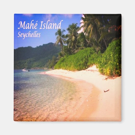 zSC014 SEYCHELLES, Panorama Beach, Afrika, Kühlsch Magnet (Vorne)