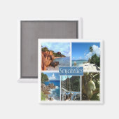 zSC026 SEYCHELLES, Mosaik, Afrika, Kühlschrank Magnet (Vorderseite/Rückseite)