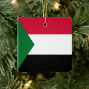 zSD001 SUDAN, Flag, Afrika, Keramikornament