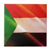 zSD002 SUDAN, Waving Flag, Afrika, Fliese (Vorderseite)