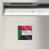 zSD002 SUDAN, Waving Flag, Afrika, Kühlschrank Magnet (In Situ (Geschirrspüler))