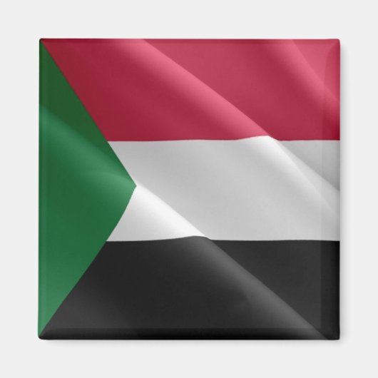 zSD002 SUDAN, Waving Flag, Afrika, Kühlschrank Magnet (Vorne)