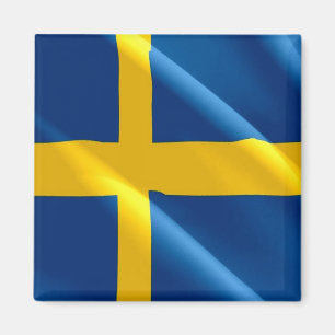 zSE002 SCHWEDISCHE WELLENFLAG SCHWEDEN, Kühlschran Magnet